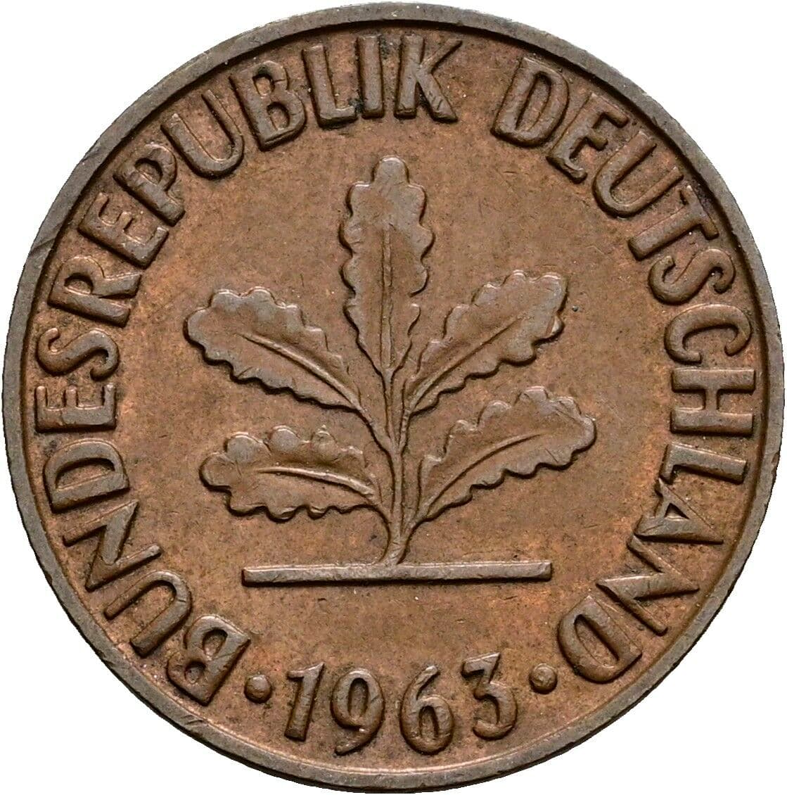 2 Pfennig 1963 G – Rückseite