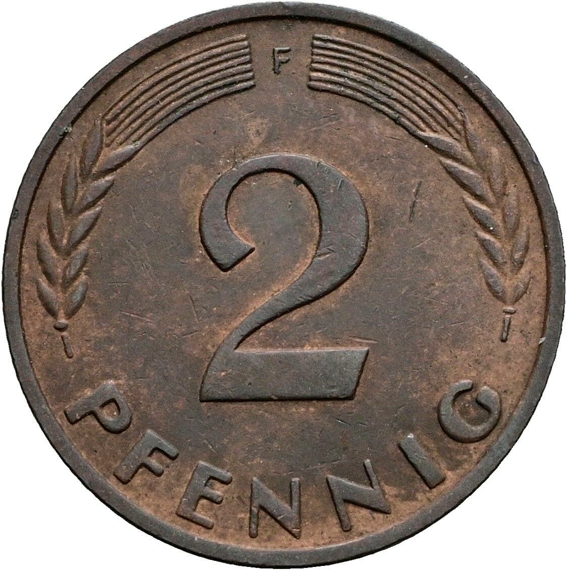 2 Pfennig 1950 F – Vorderseite