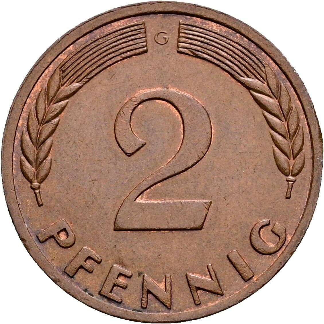 2 Pfennig 1969 G – Vorderseite
