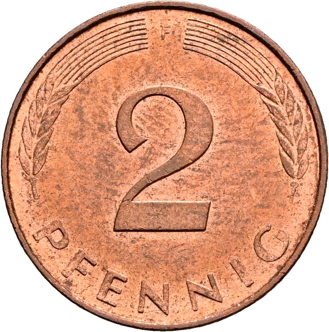 2 Pfennig 1995 F – Vorderseite