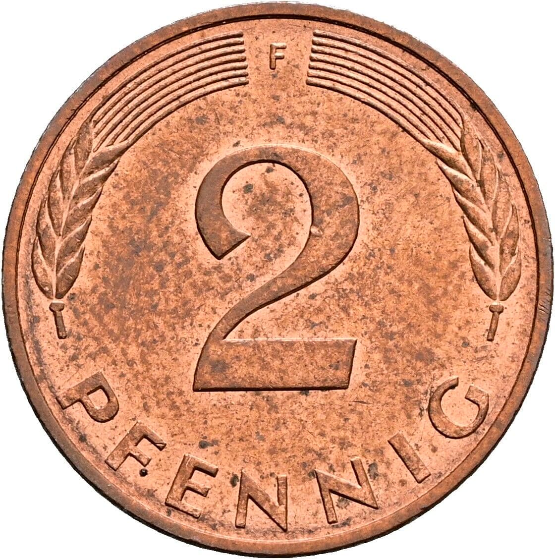 2 Pfennig 1982 F – Vorderseite