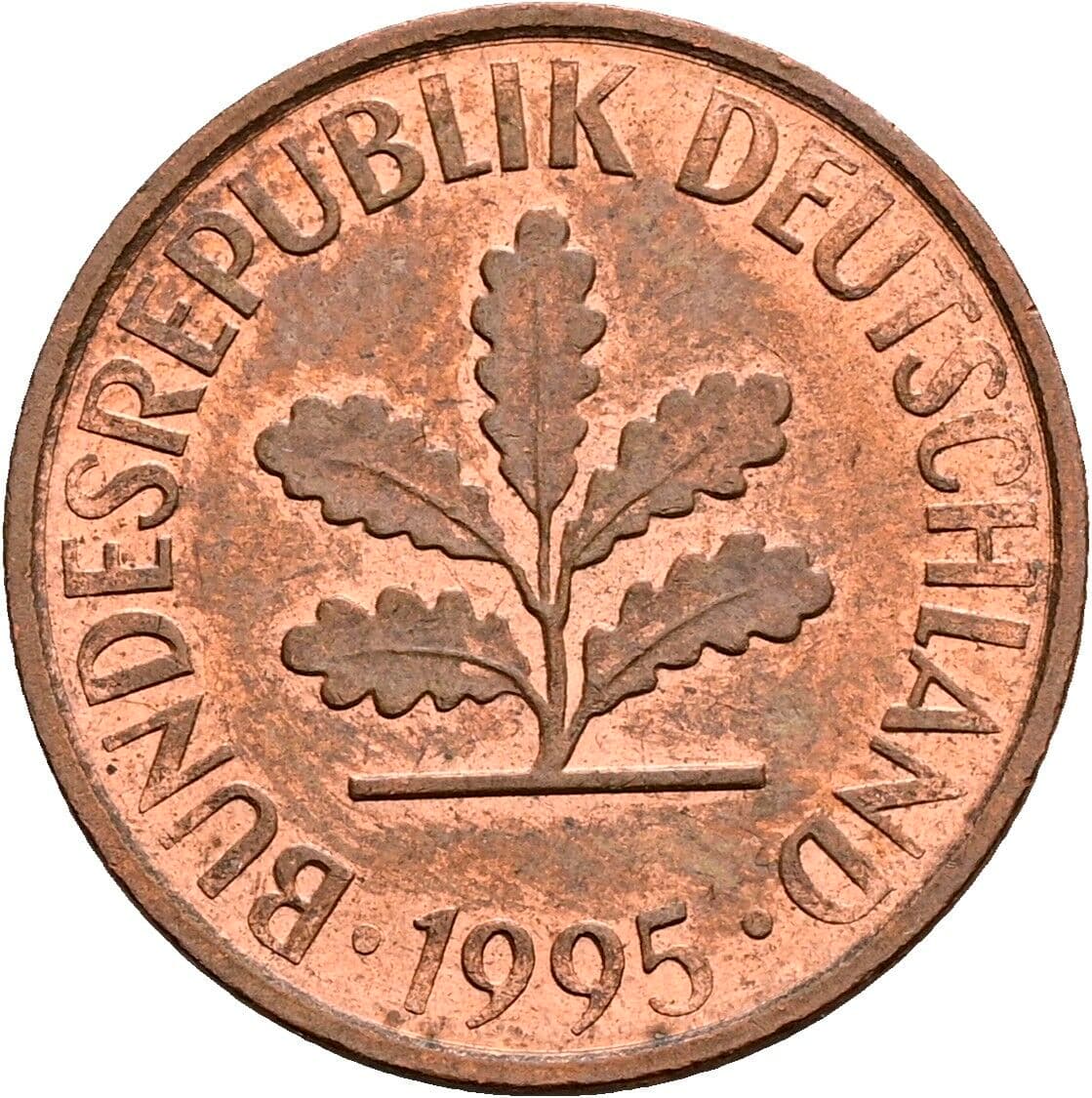 2 Pfennig 1995 F – Rückseite