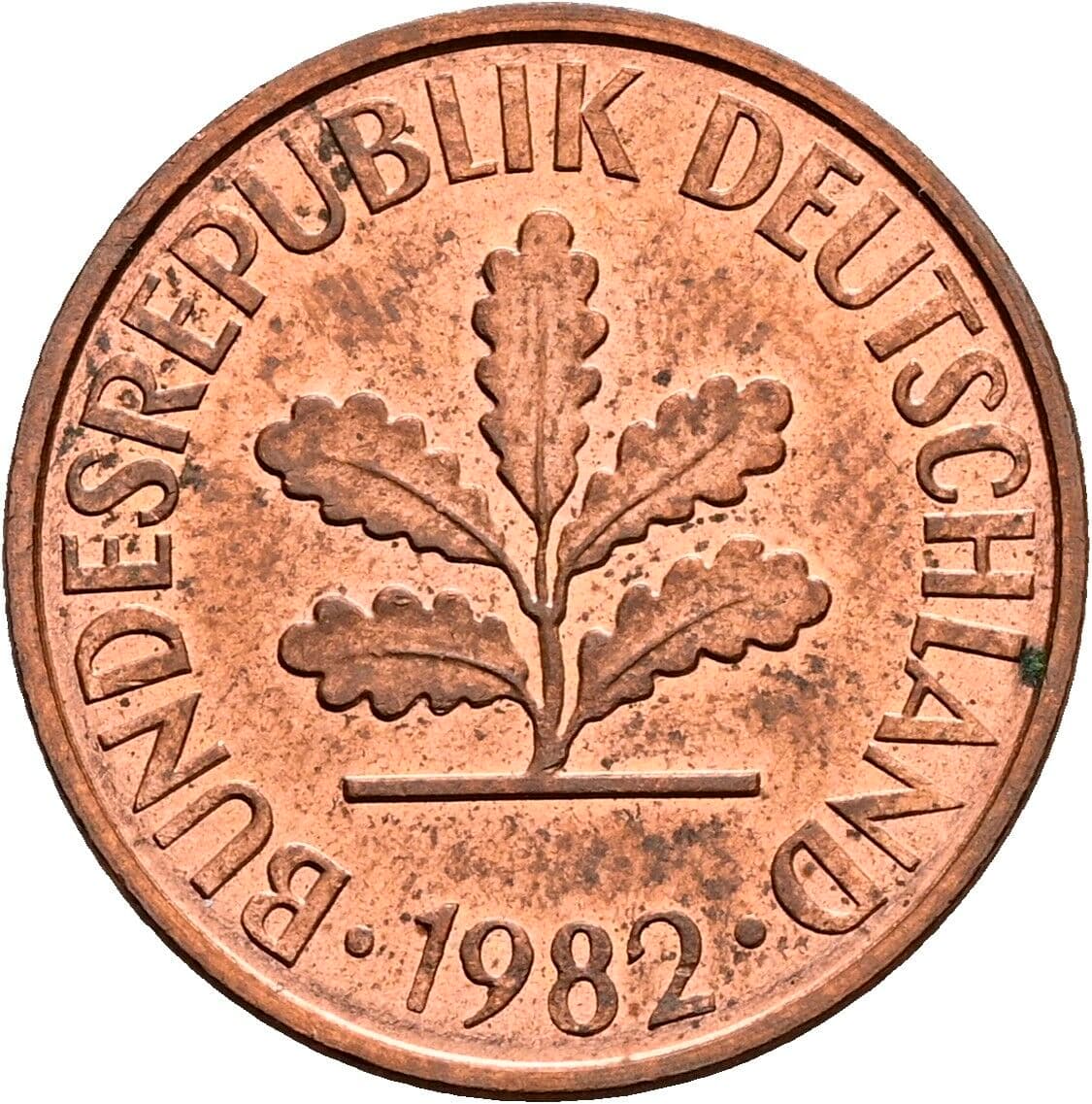 2 Pfennig 1982 F – Rückseite