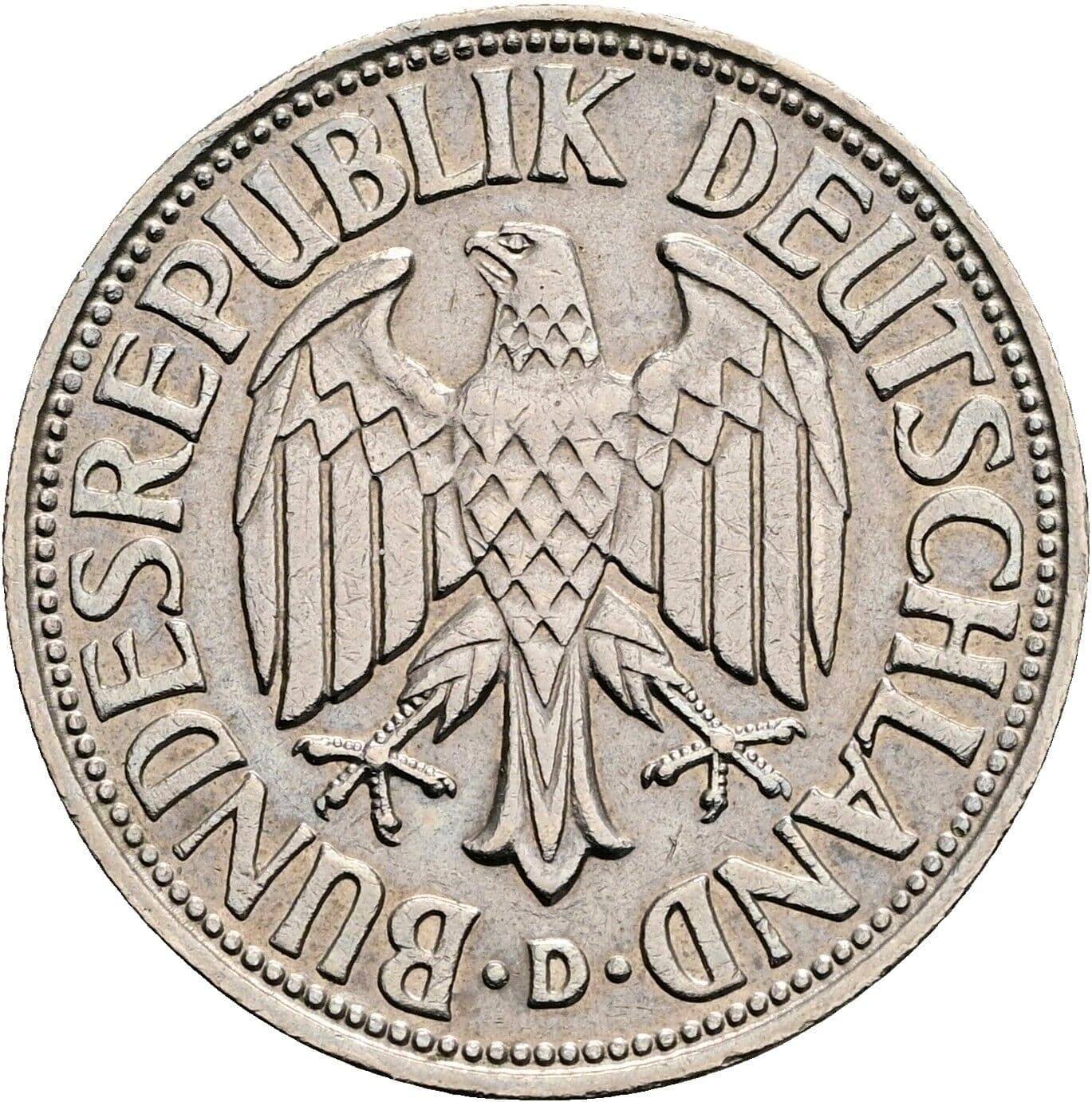1 Deutsche Mark 1969 D – Rückseite