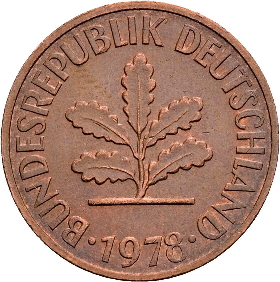 2 Pfennig 1978 F – Rückseite