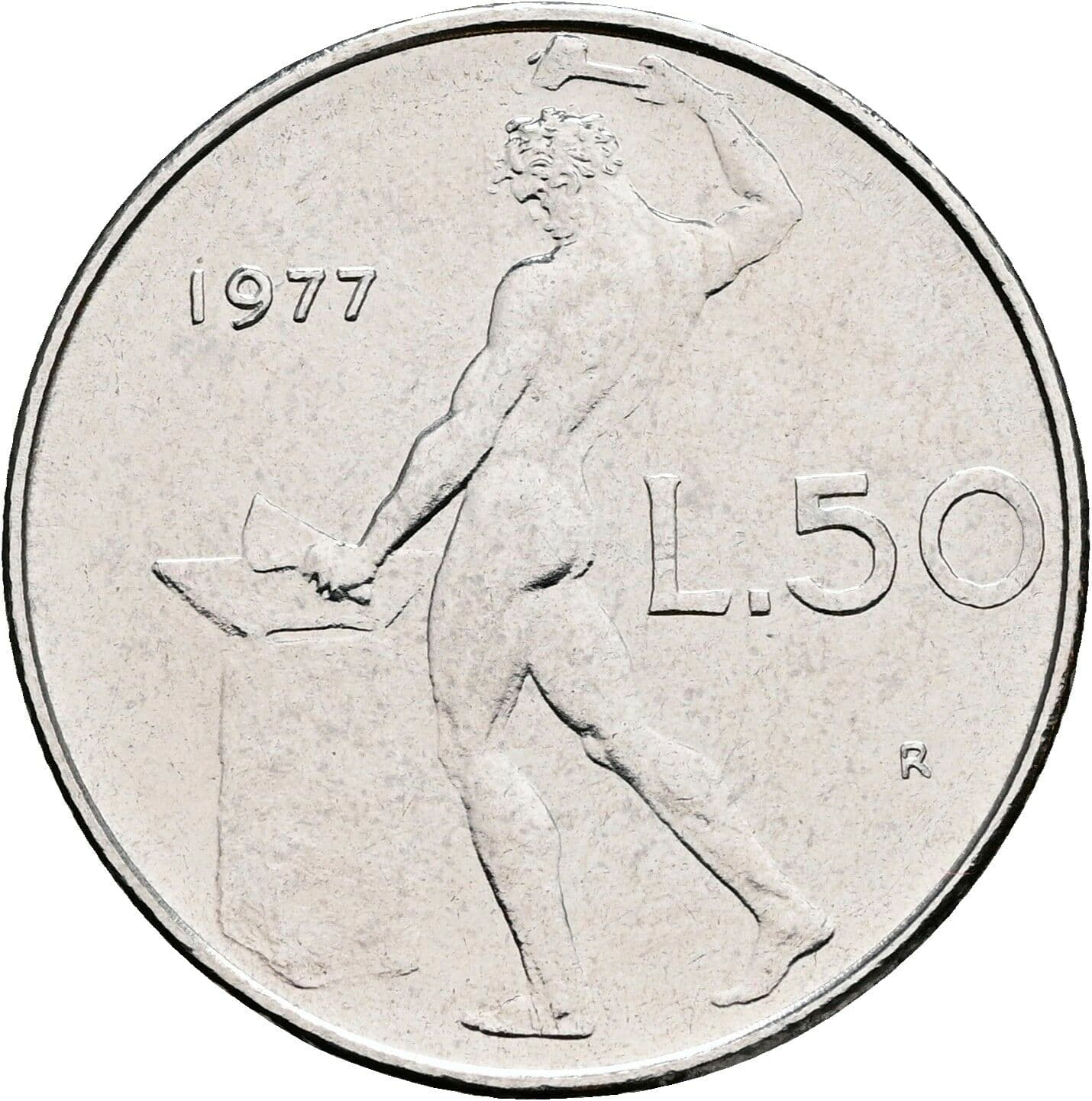 50 Lire 1977 – Rückseite