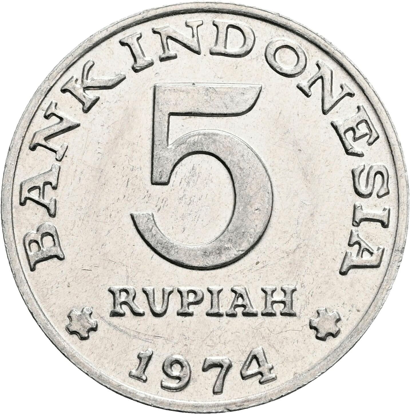 5 Rupiah 1974 – Vorderseite