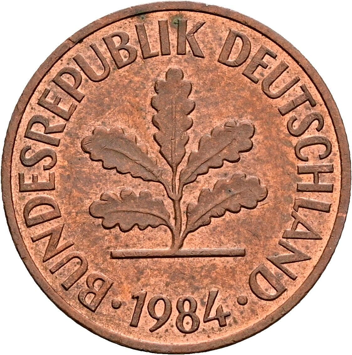 2 Pfennig 1984 G – Rückseite