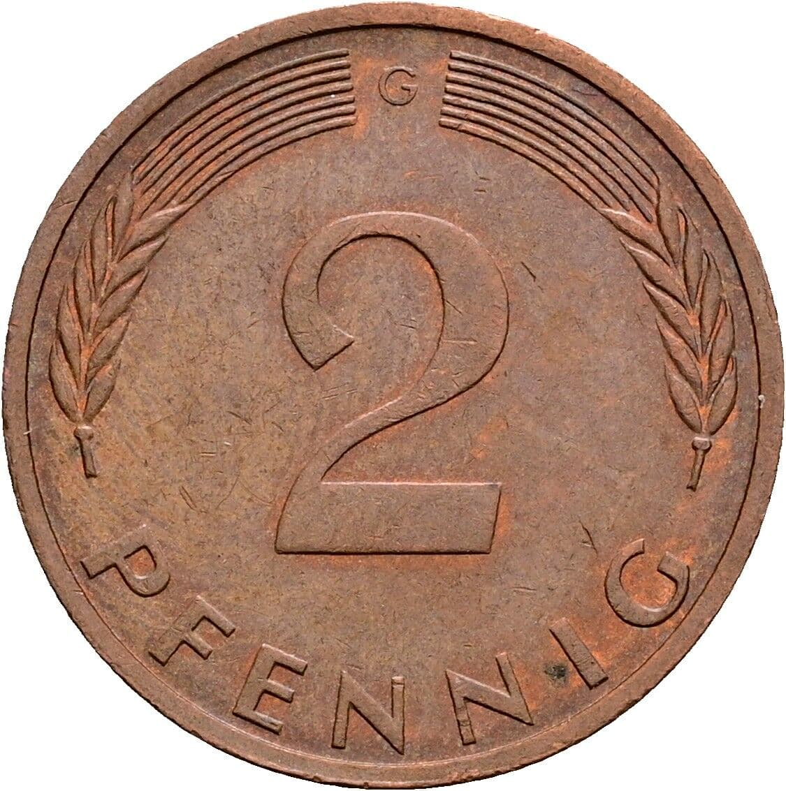 2 Pfennig 1971 G – Vorderseite