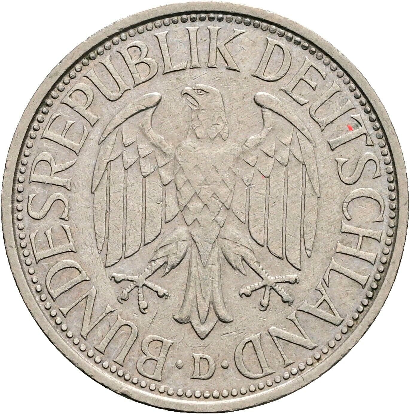 1 Deutsche Mark 1972 D – Rückseite