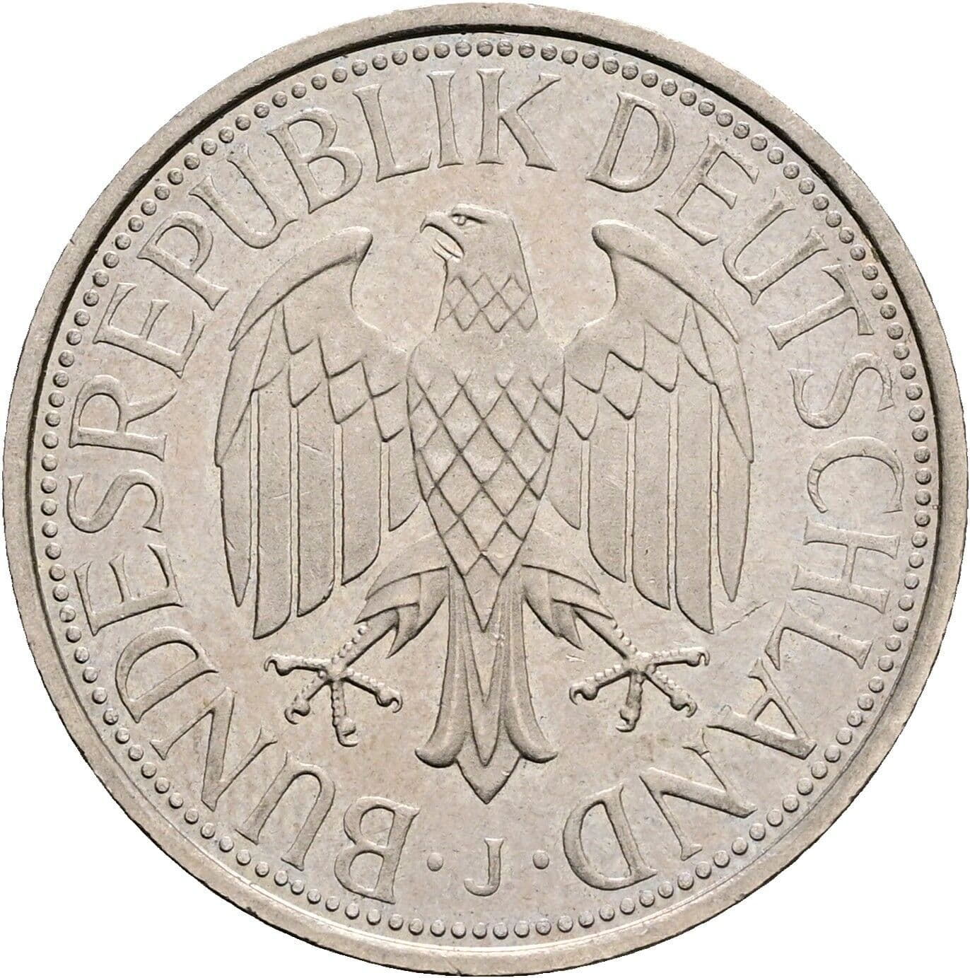 1 Deutsche Mark 1992 J – Rückseite