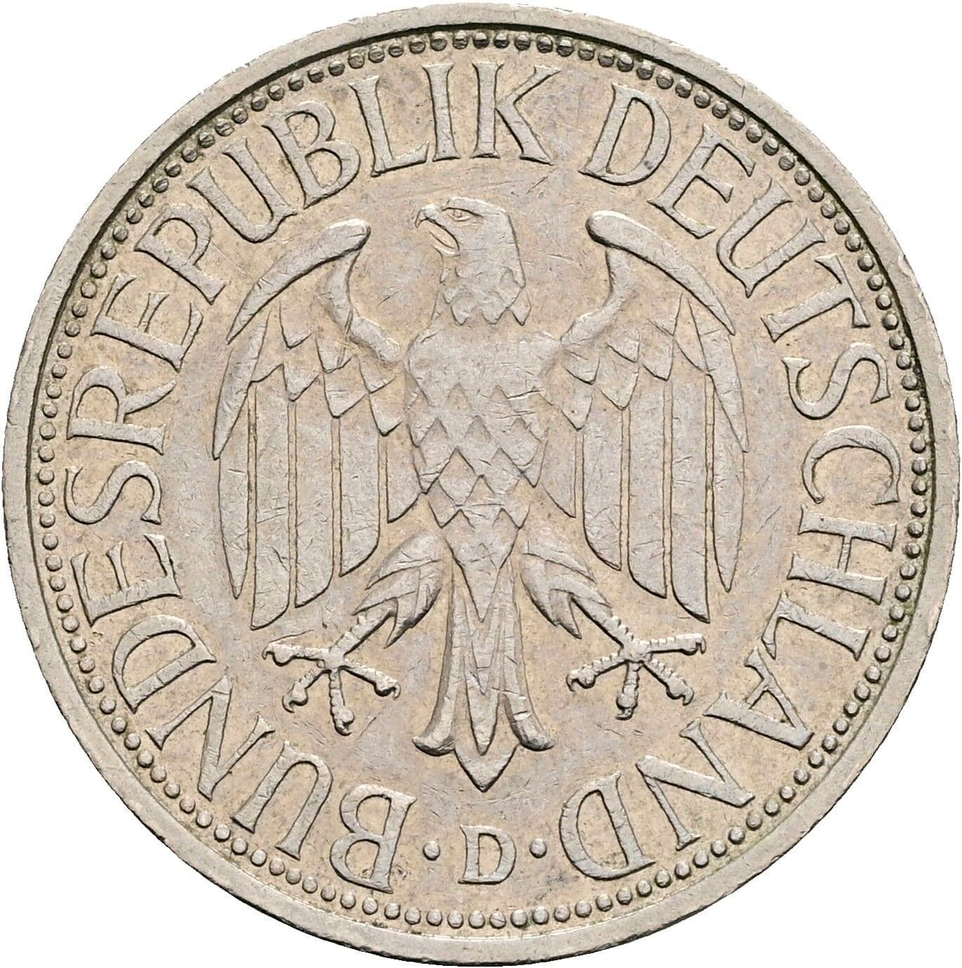 1 Deutsche Mark 1976 D – Rückseite