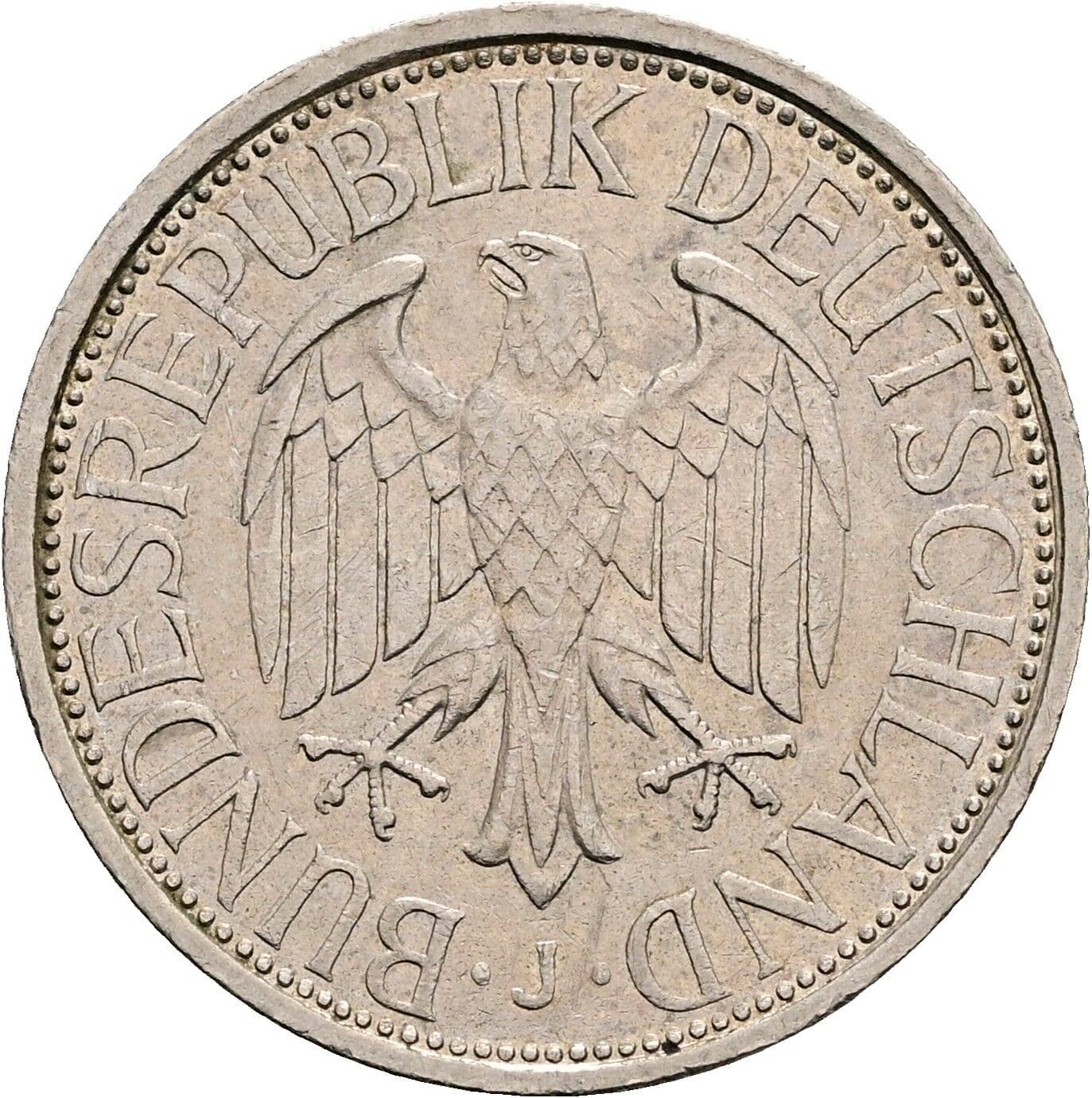 1 Deutsche Mark 1973 J – Rückseite