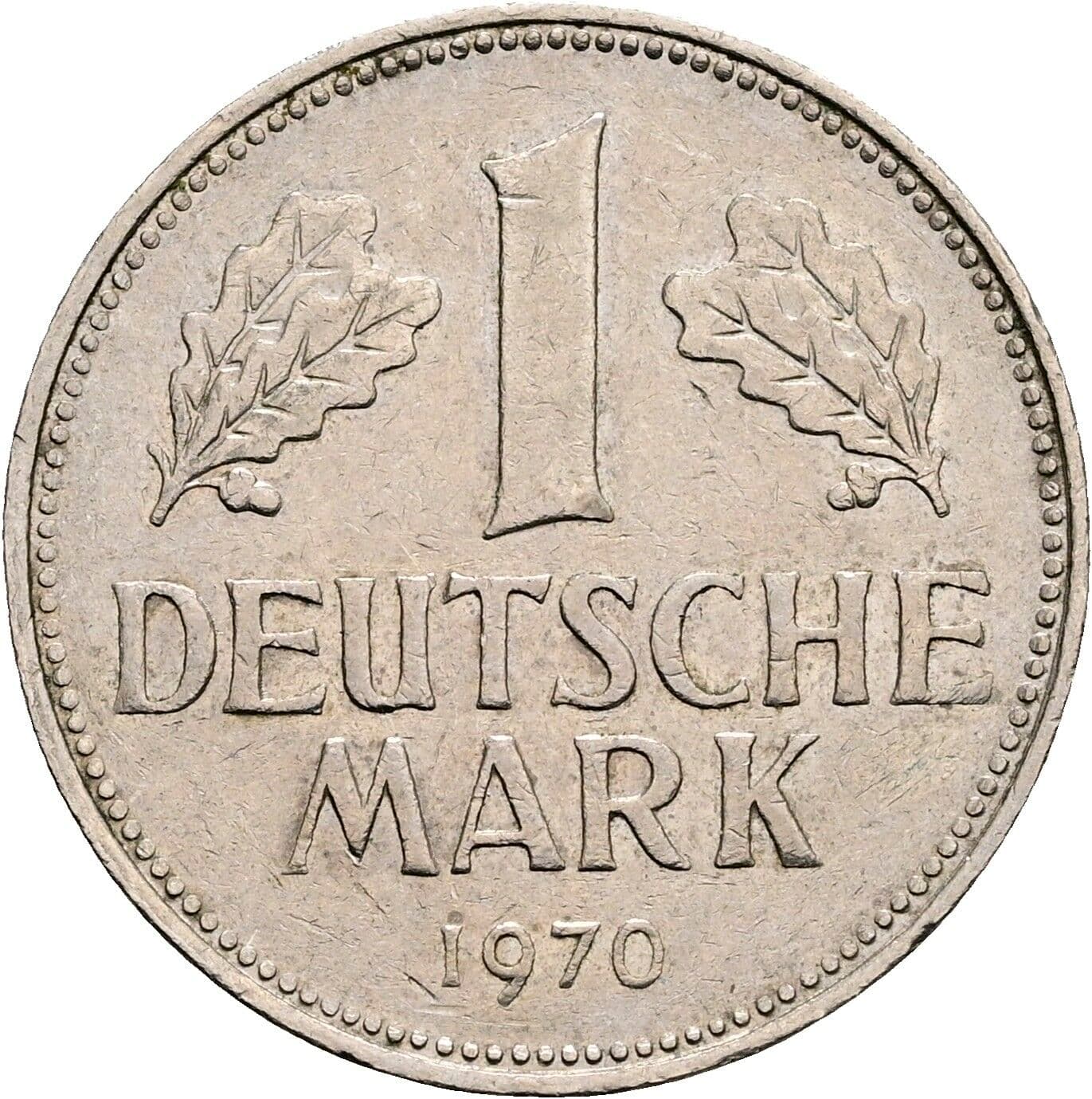 1 Deutsche Mark 1970 G – Vorderseite
