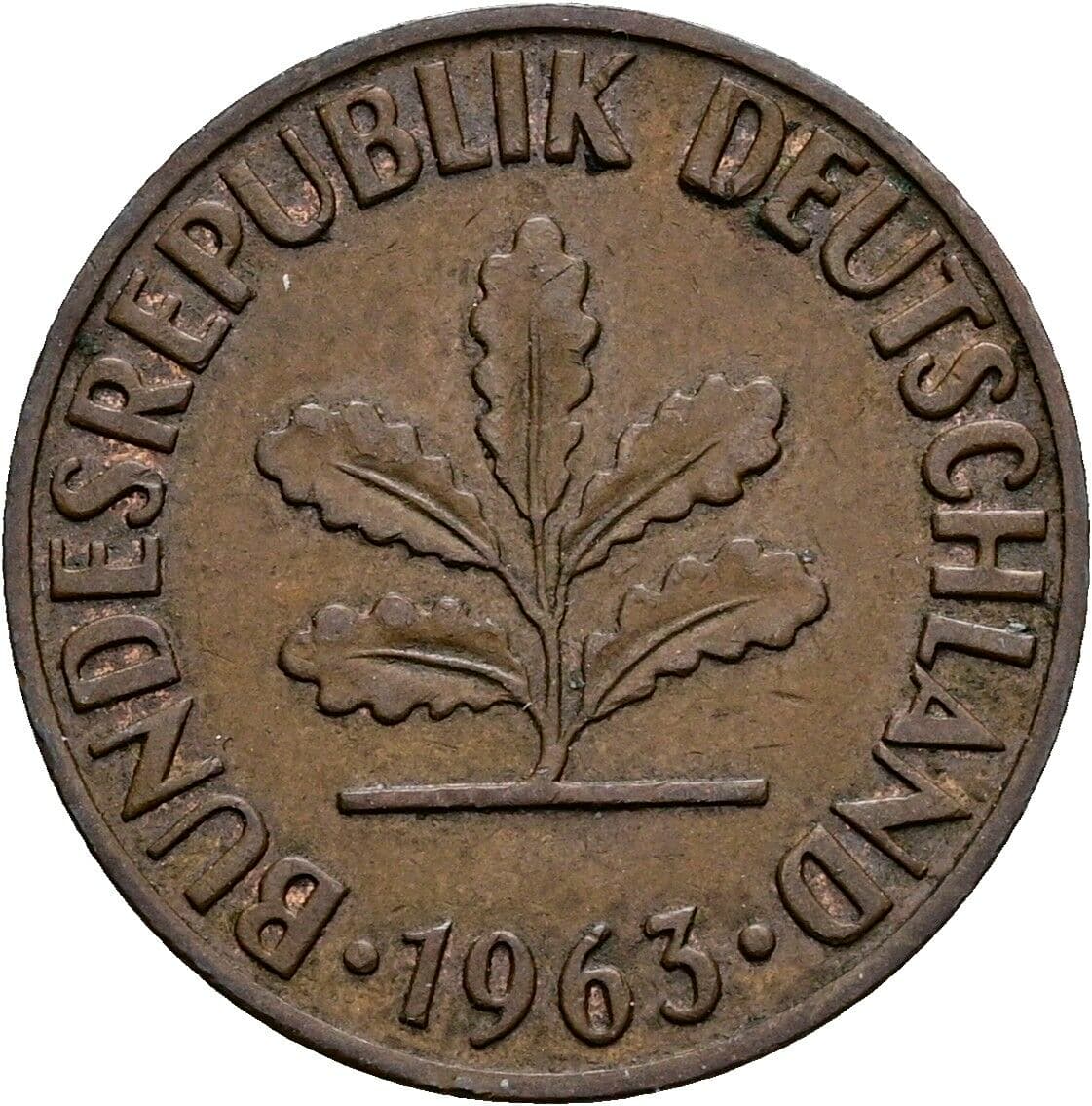 2 Pfennig 1963 D – Rückseite