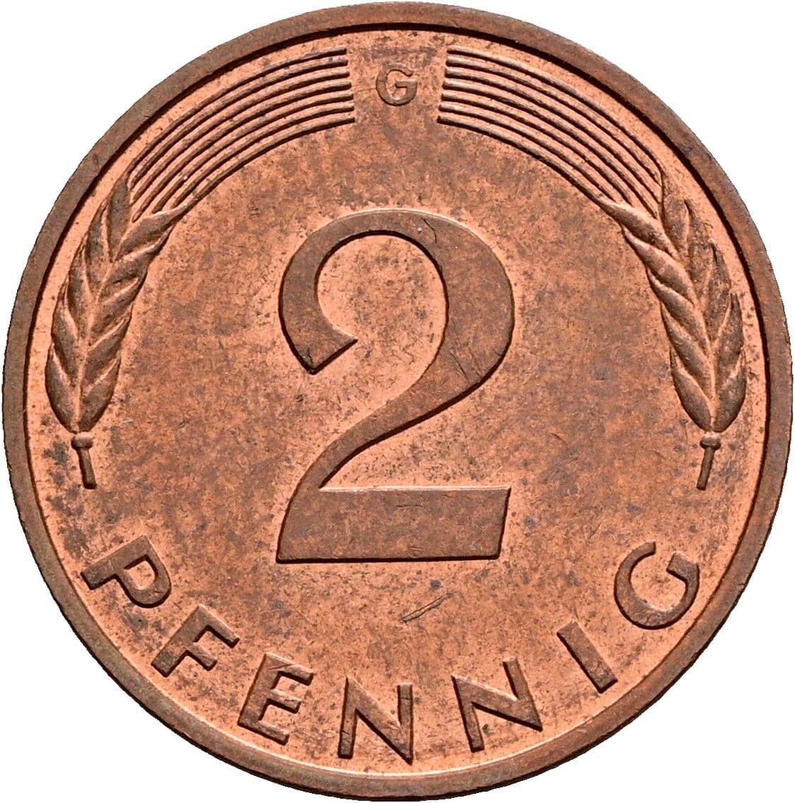2 Pfennig 1981 G – Vorderseite