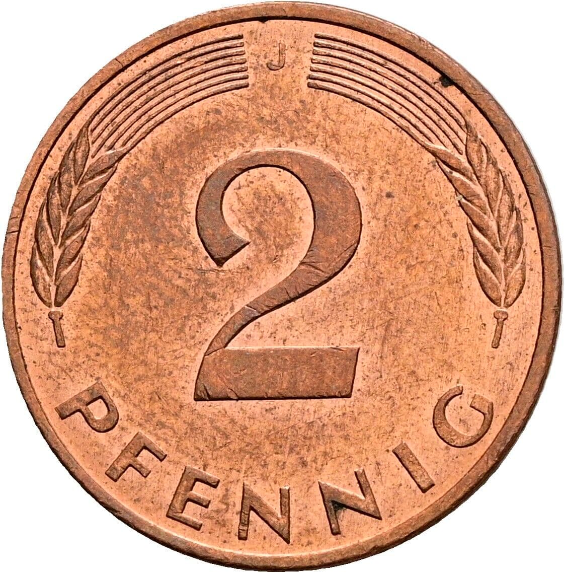 2 Pfennig 1992 J – Vorderseite