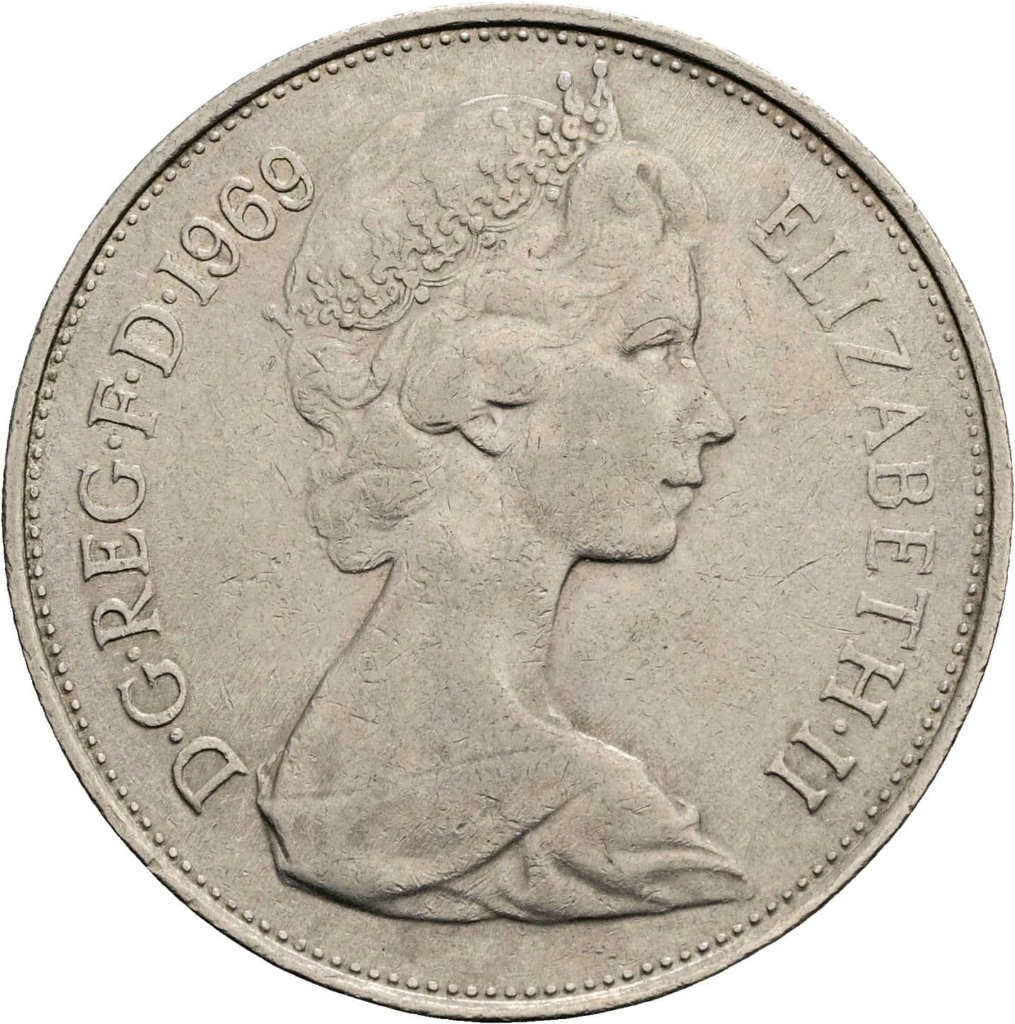 10 New Pence Elisabeth II. 1952-2022 1969 – Vorderseite