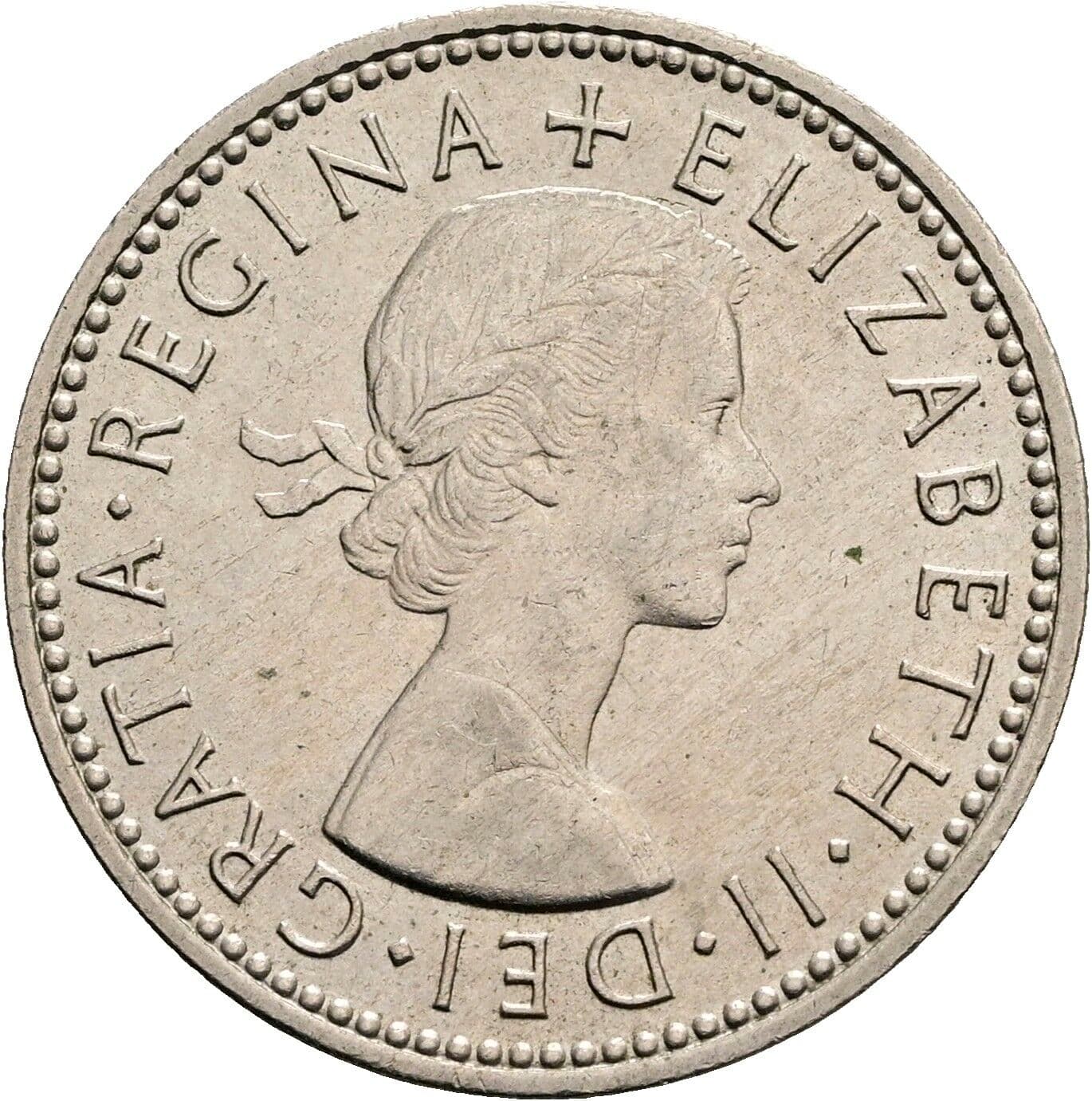 1 Shilling Elisabeth II. 1952-2022 1965 – Vorderseite