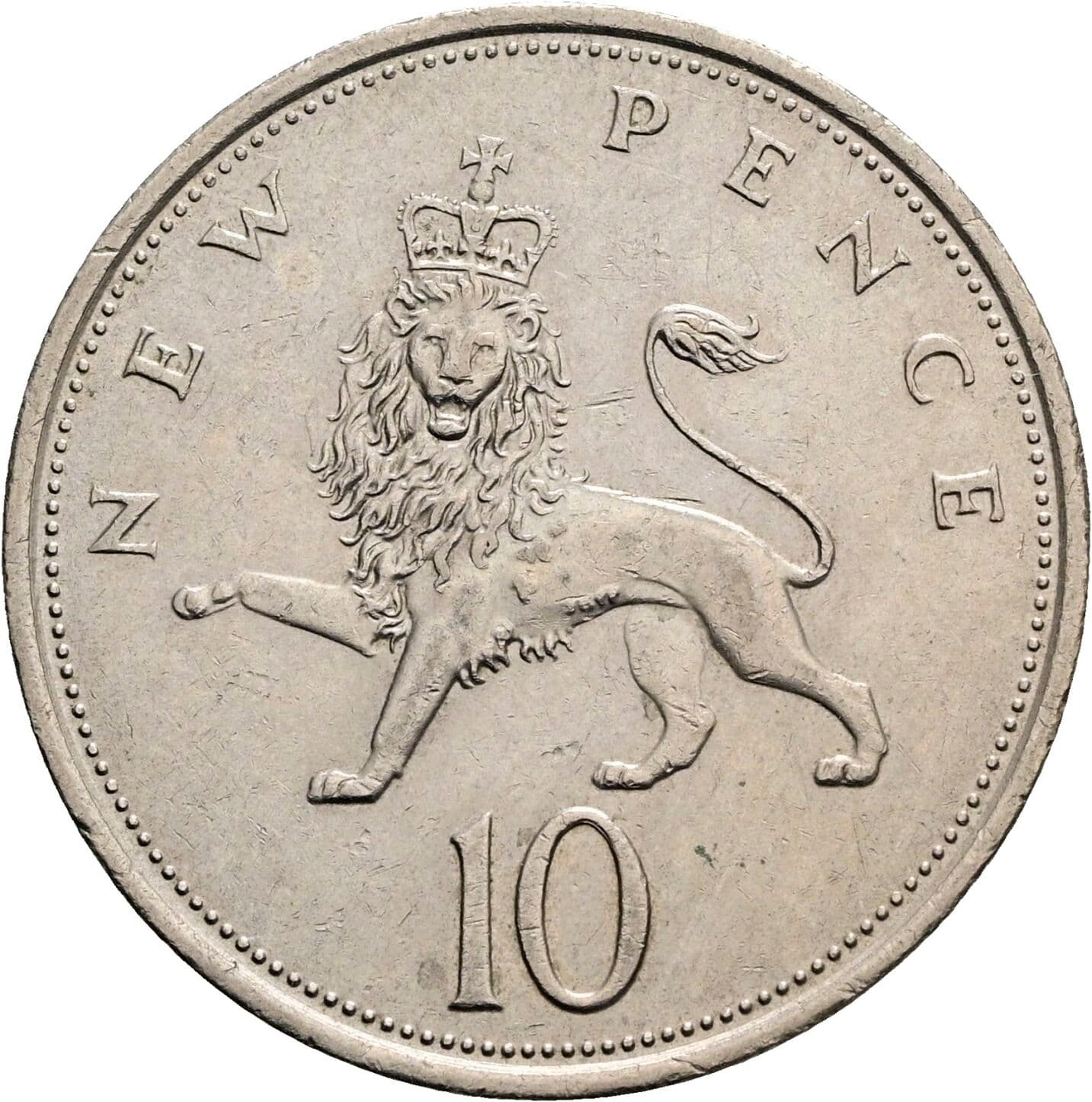 10 New Pence Elisabeth II. 1952-2022 1973 – Rückseite
