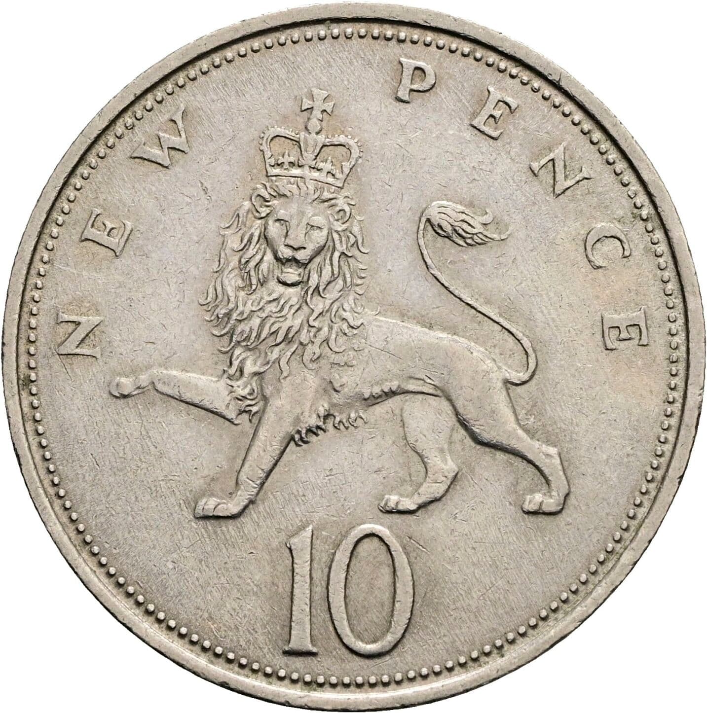 10 New Pence Elisabeth II. 1952-2022 1969 – Rückseite