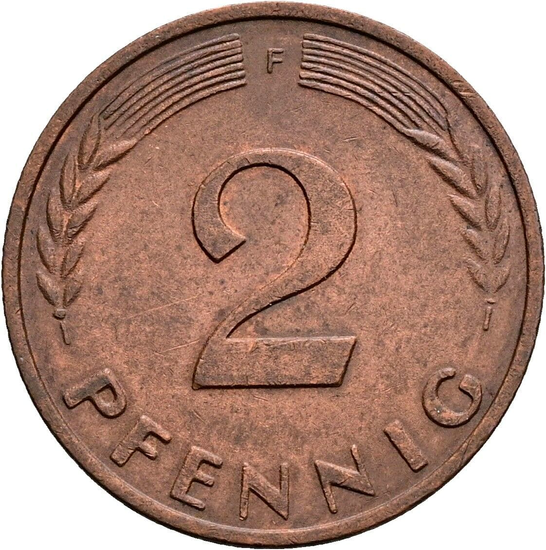 2 Pfennig 1969 F – Vorderseite