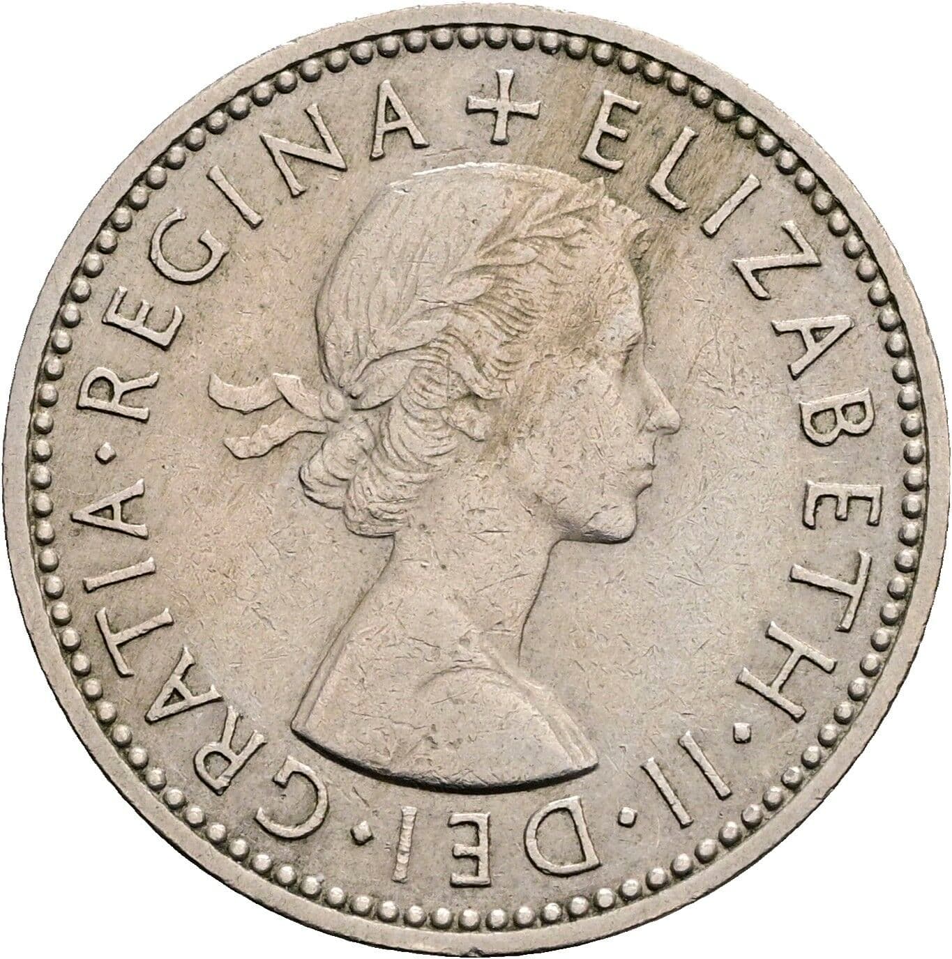 1 Shilling Elisabeth II. 1952-2022 1962 – Vorderseite