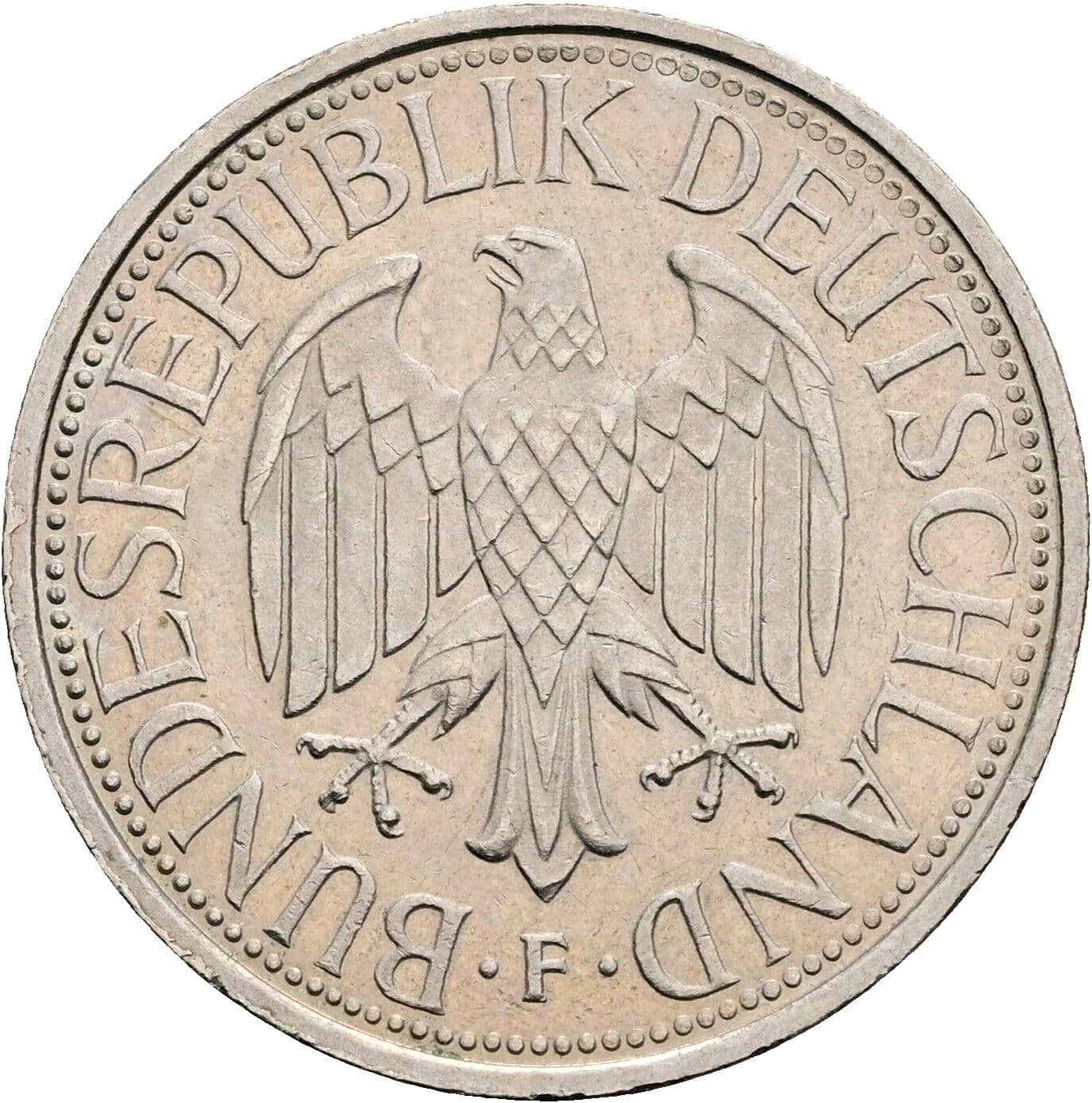 1 Deutsche Mark 1992 F – Rückseite