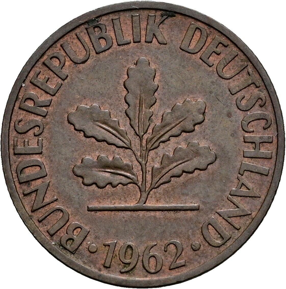 2 Pfennig 1962 D – Rückseite
