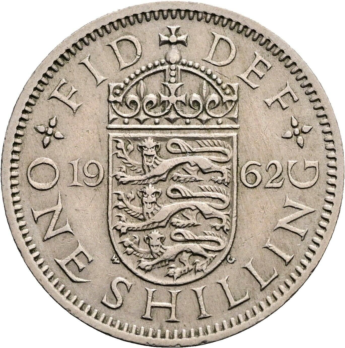 1 Shilling Elisabeth II. 1952-2022 1962 – Rückseite