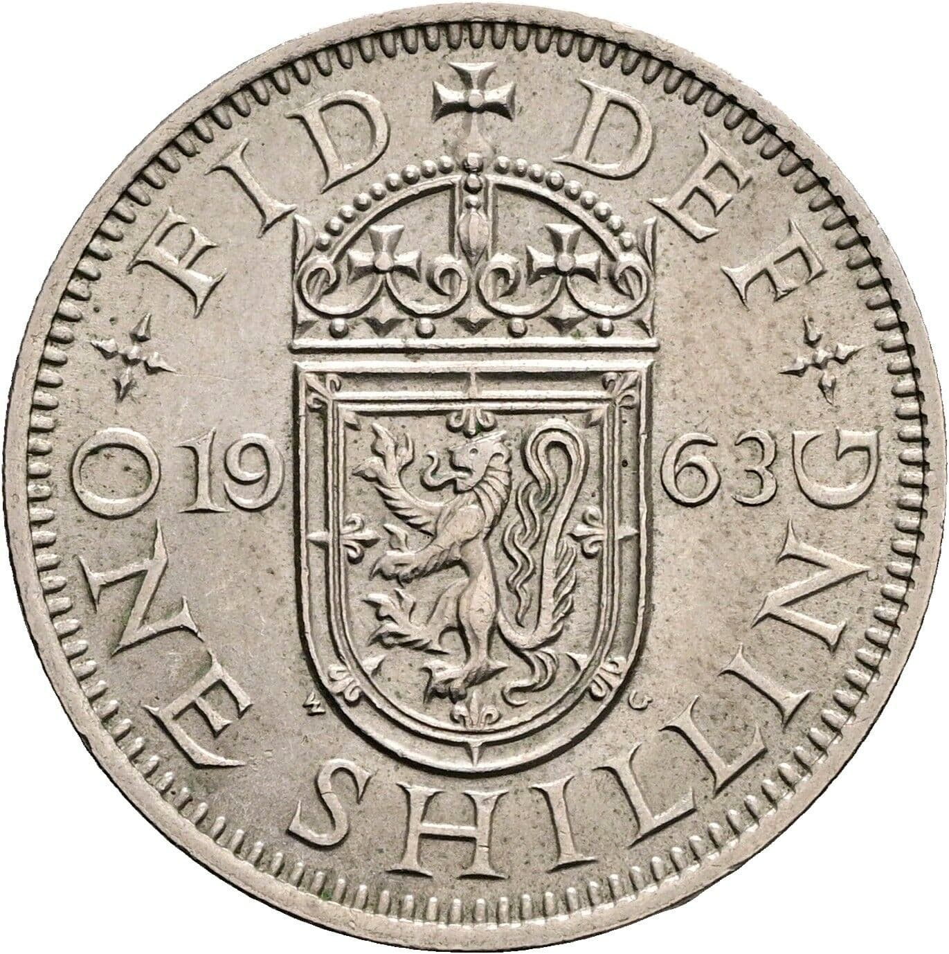 1 Shilling Elisabeth II. 1952-2022 1963 – Rückseite