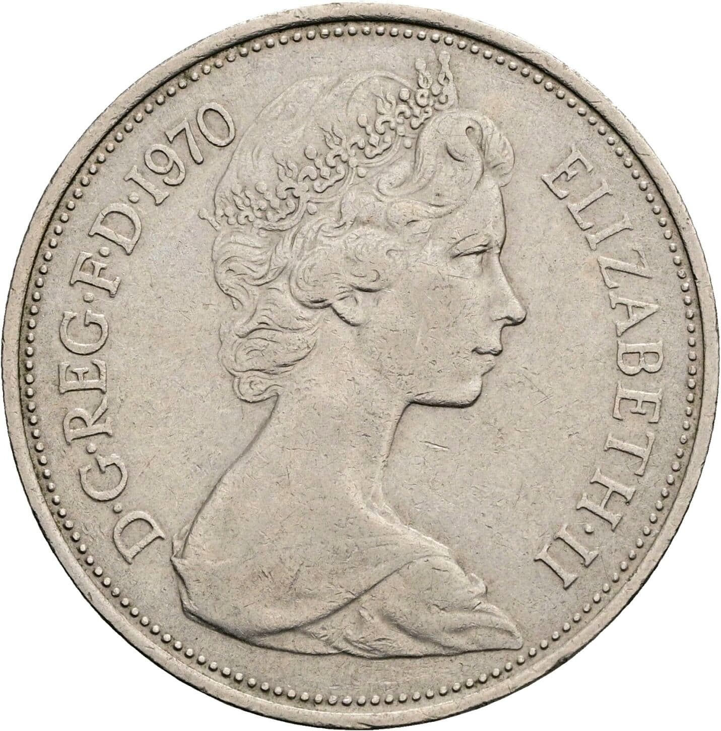 10 New Pence 1970 – Vorderseite