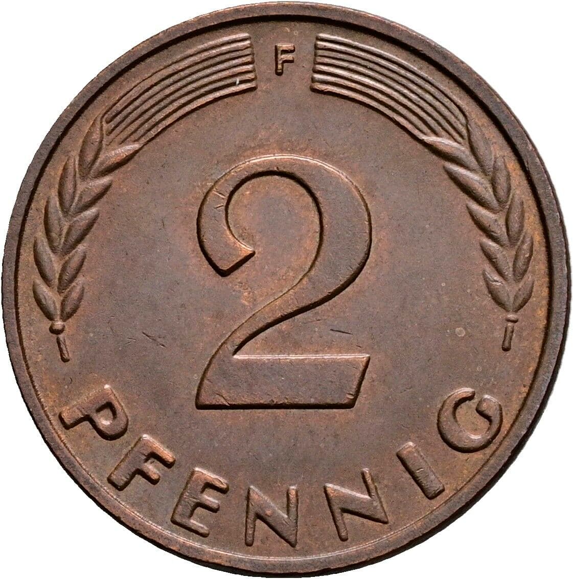 2 Pfennig 1961 F – Vorderseite