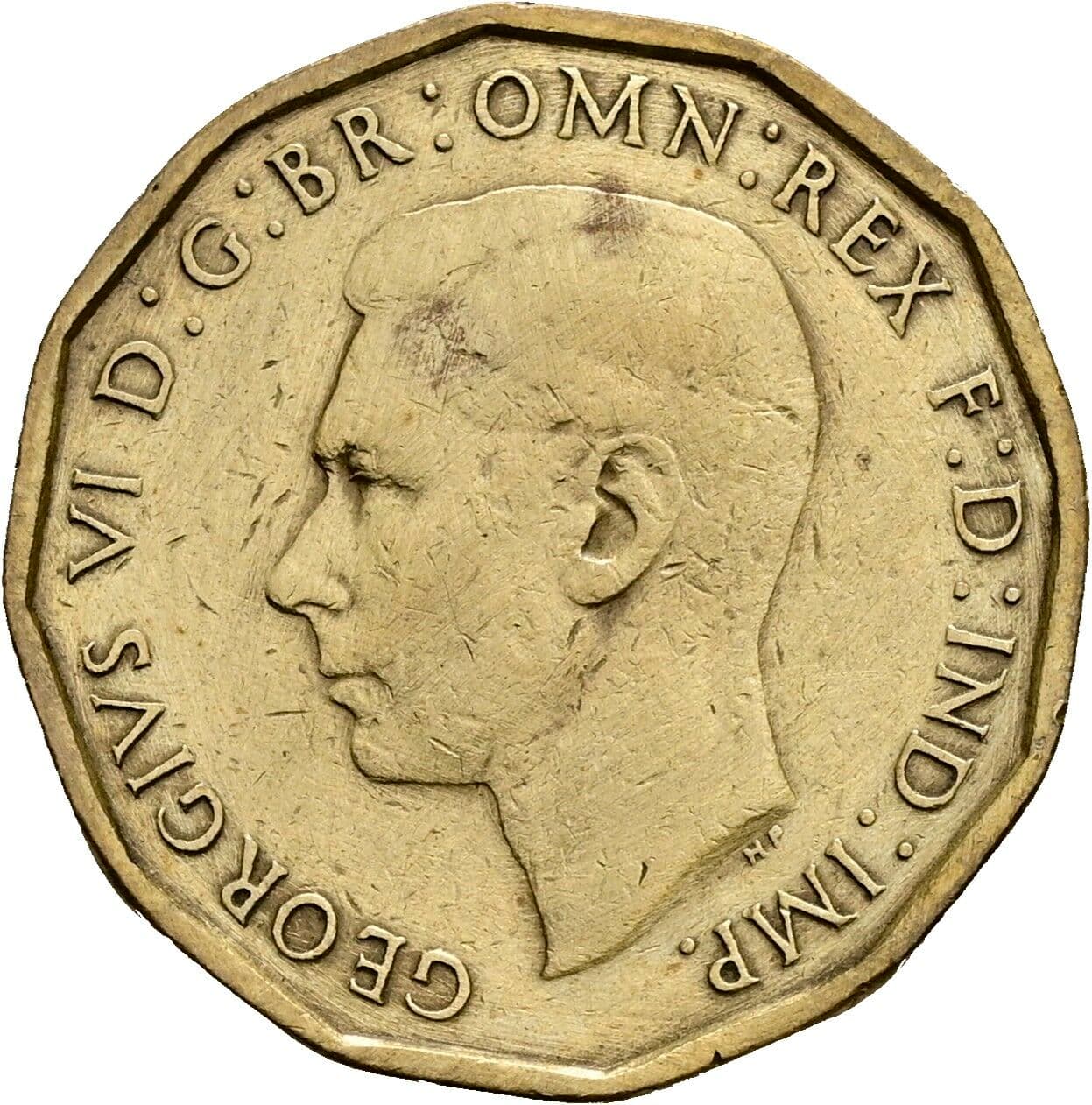 3 Pence George VI. 1936-1952 1946 – Vorderseite