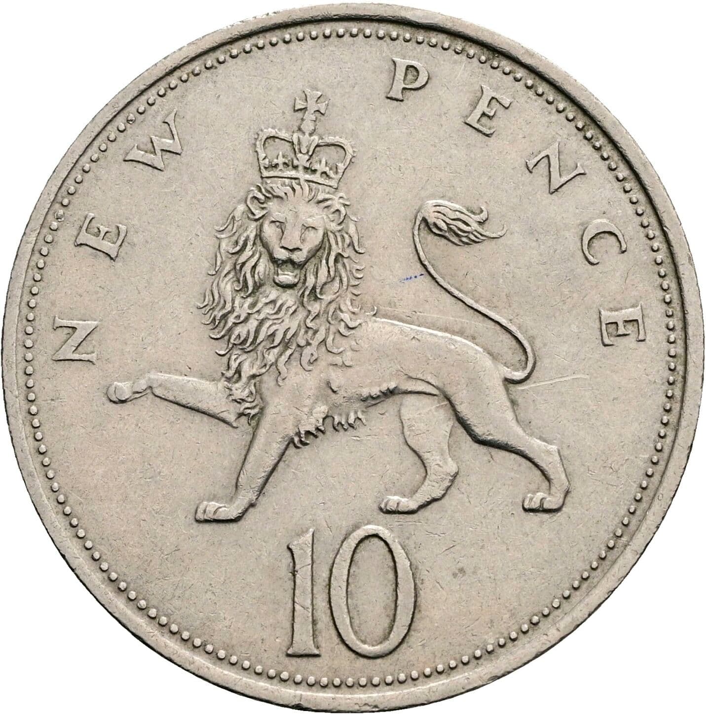 10 New Pence 1970 – Rückseite