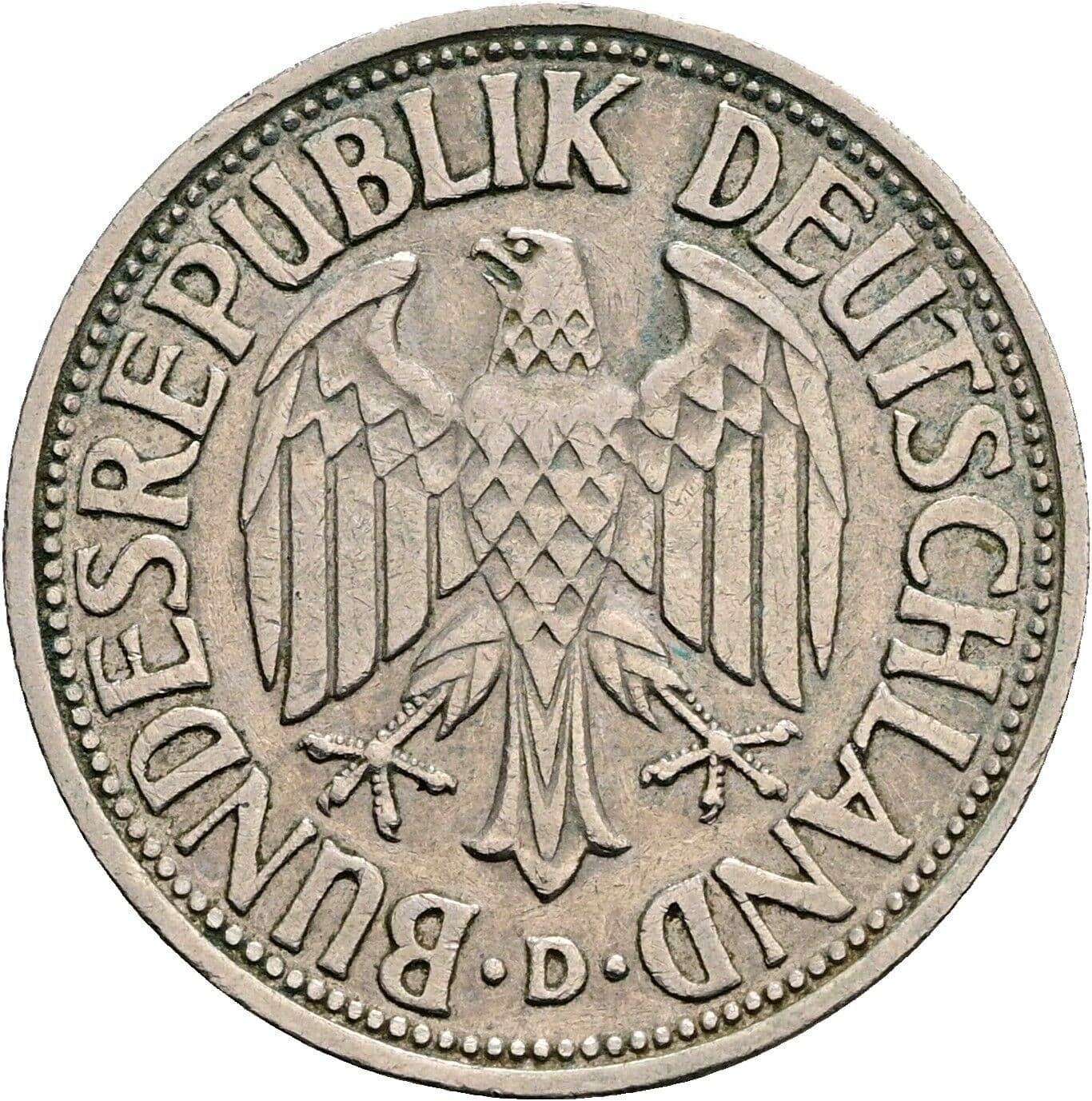 1 Deutsche Mark 1950 D – Rückseite