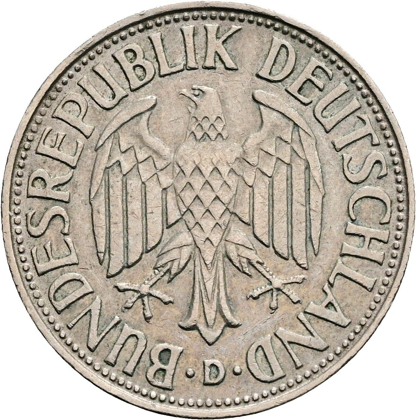 1 Deutsche Mark 1956 D – Rückseite