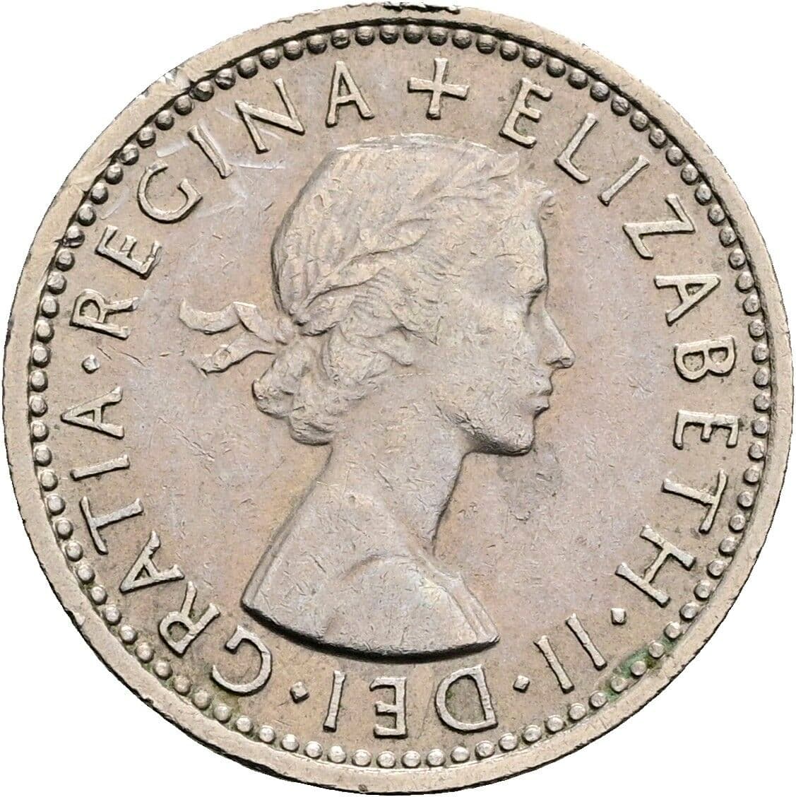6 Pence Elisabeth II. 1952-2022 1964 – Vorderseite