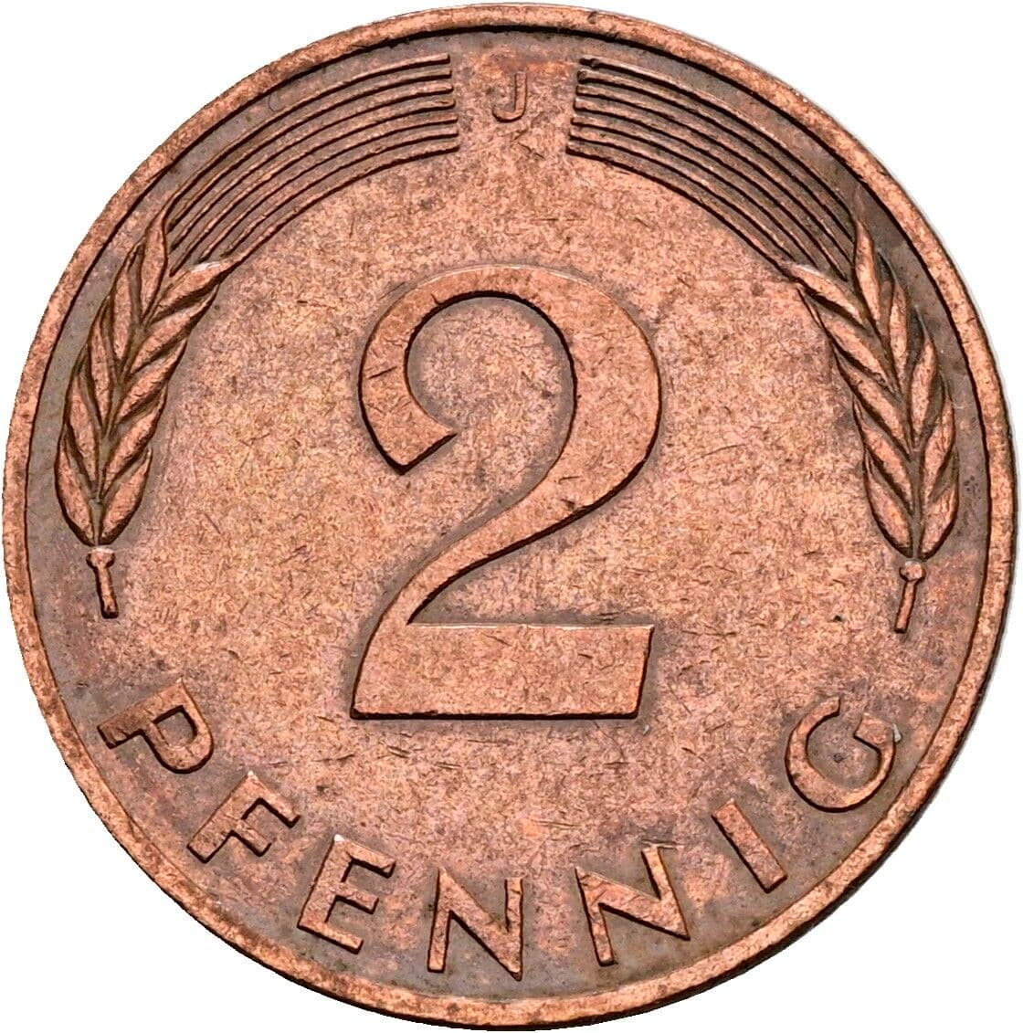 2 Pfennig 1978 J – Vorderseite