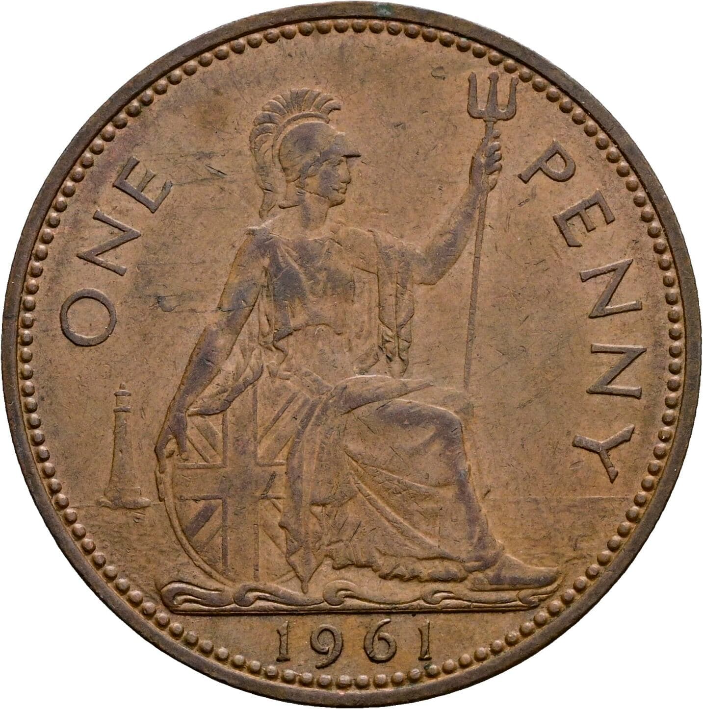 1 Penny Elisabeth II. 1952-2022 1961 – Rückseite
