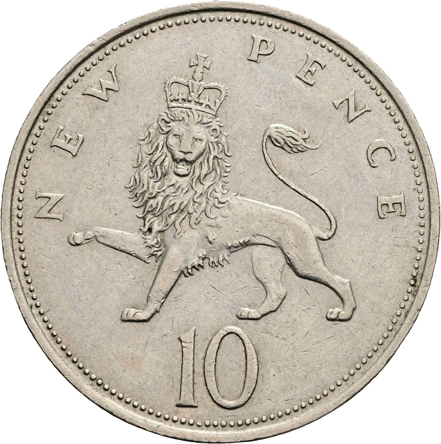 10 New Pence Elisabeth II. 1952-2022 1968 – Rückseite