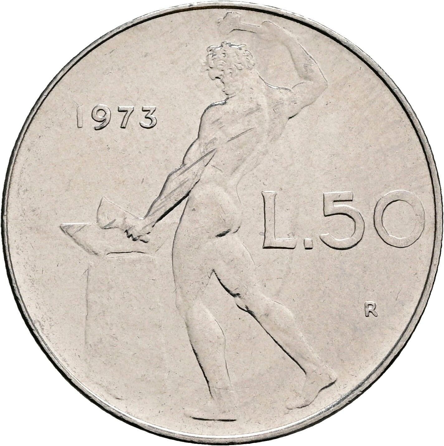 50 Lire 1973 – Rückseite