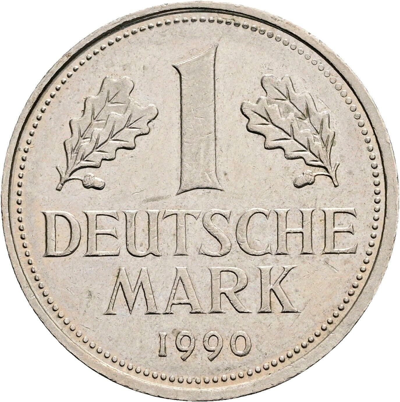 1 Deutsche Mark 1990 J – Vorderseite