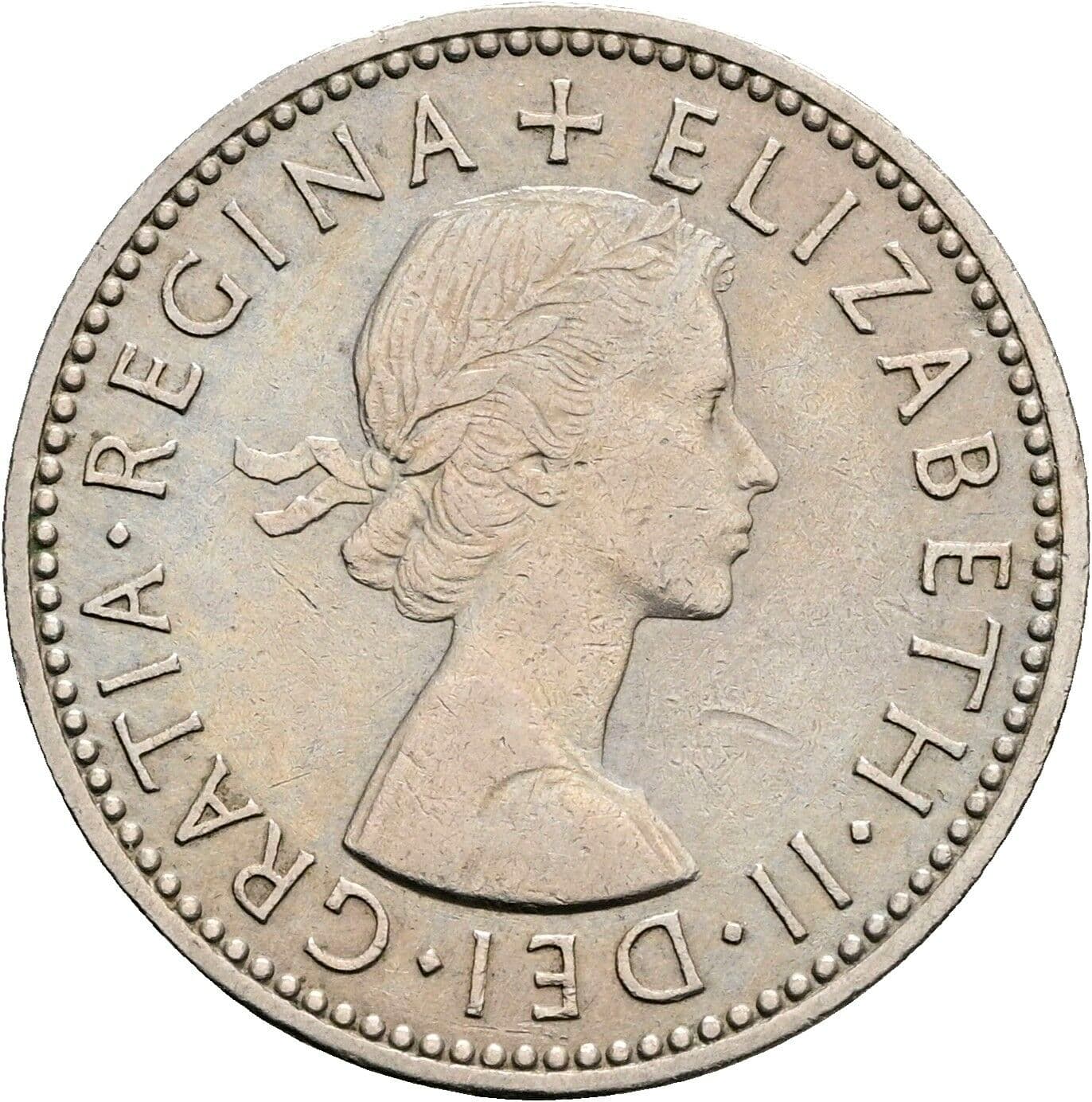 1 Shilling Elisabeth II. 1952-2022 1955 – Vorderseite
