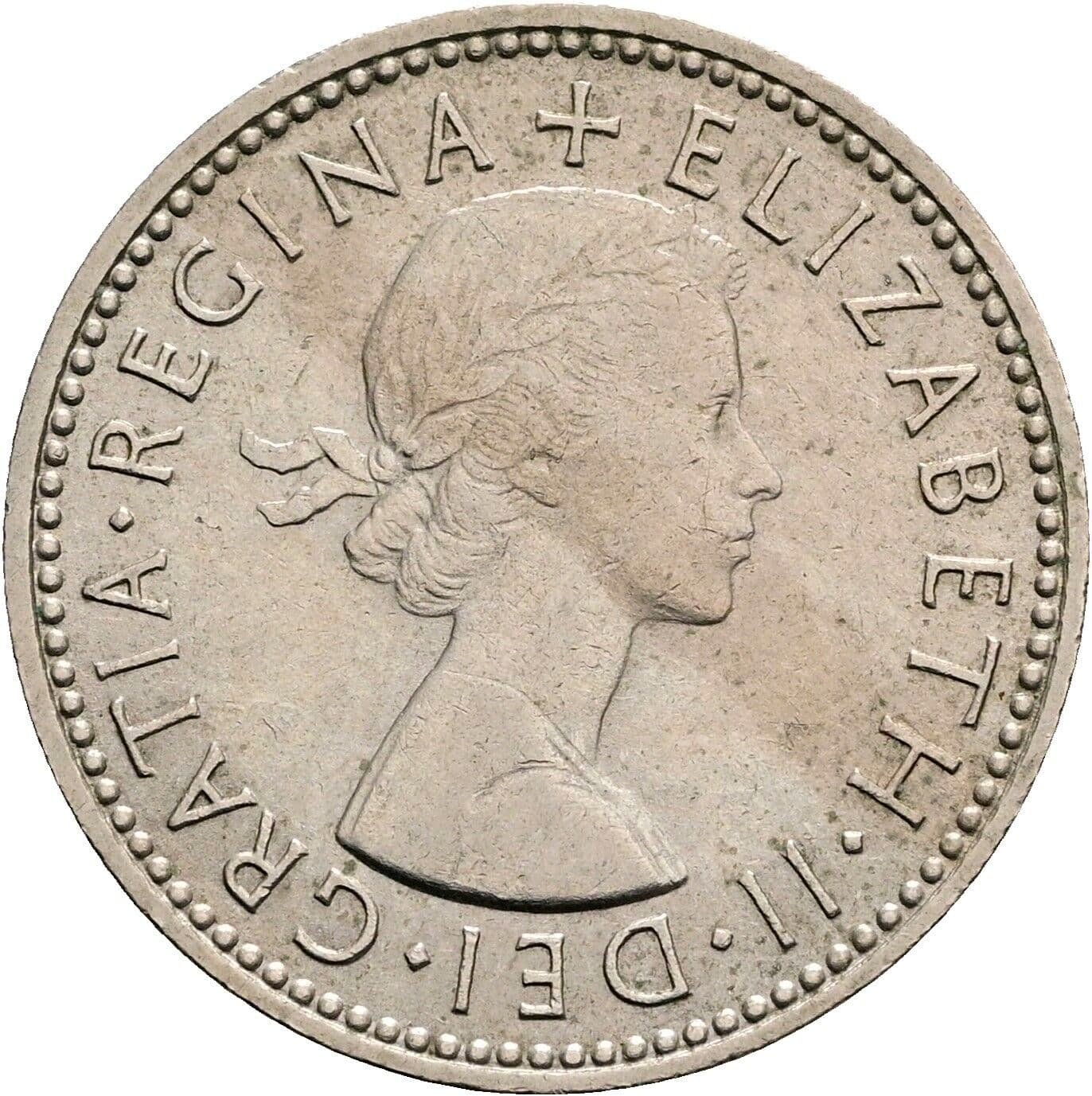 1 Shilling Elisabeth II. 1952-2022 1966 – Vorderseite