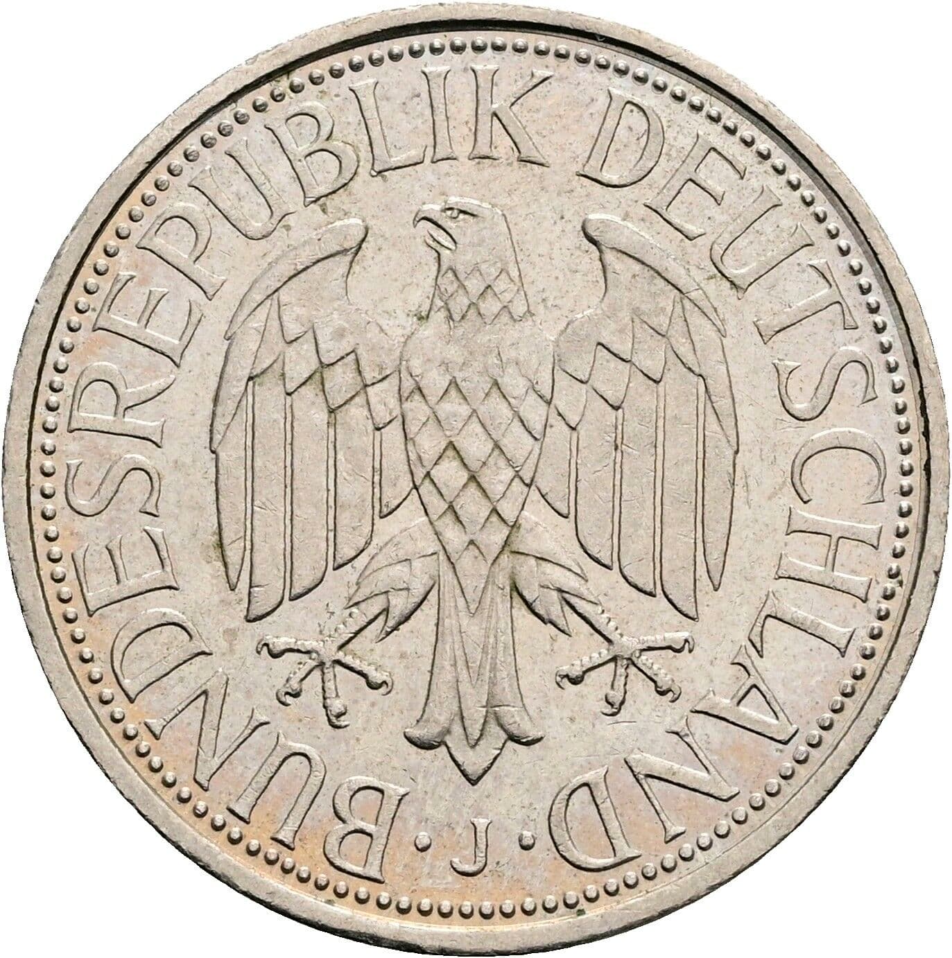 1 Deutsche Mark 1990 J – Rückseite