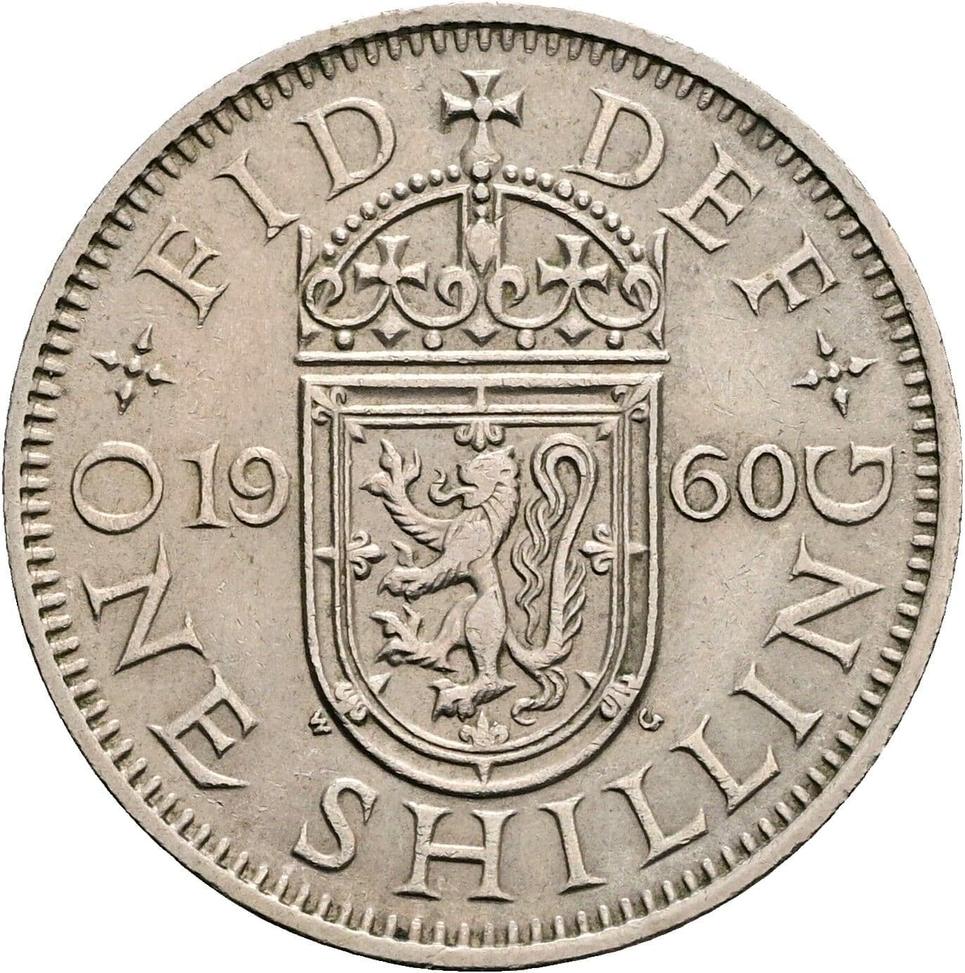 1 Shilling Elisabeth II. 1952-2022 1960 – Rückseite