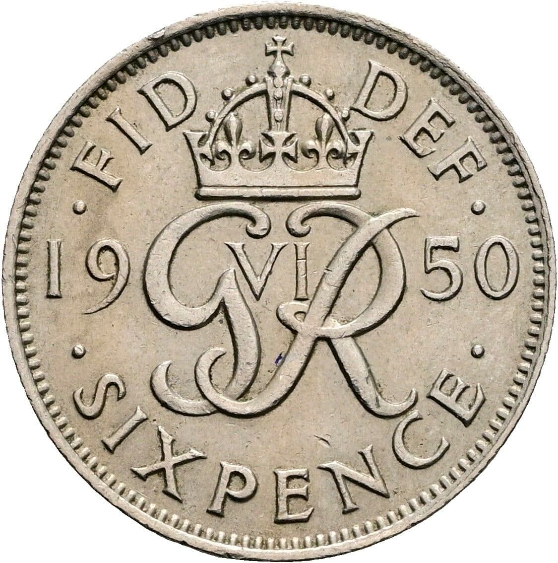 6 Pence Georg VI. (1936-1952) 1950 – Rückseite