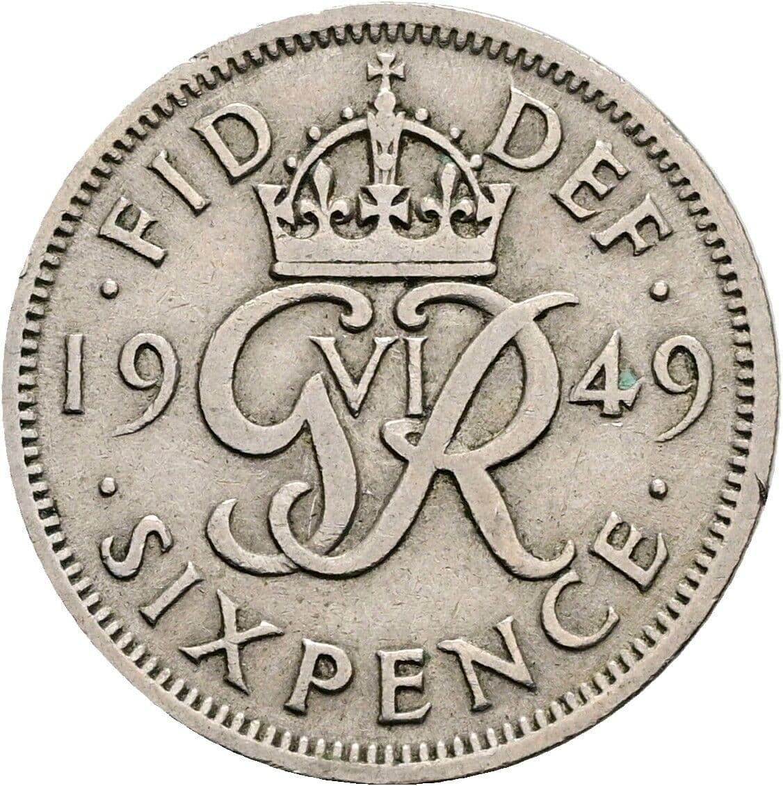 6 Pence George VI. 1936-1952 1949 – Rückseite