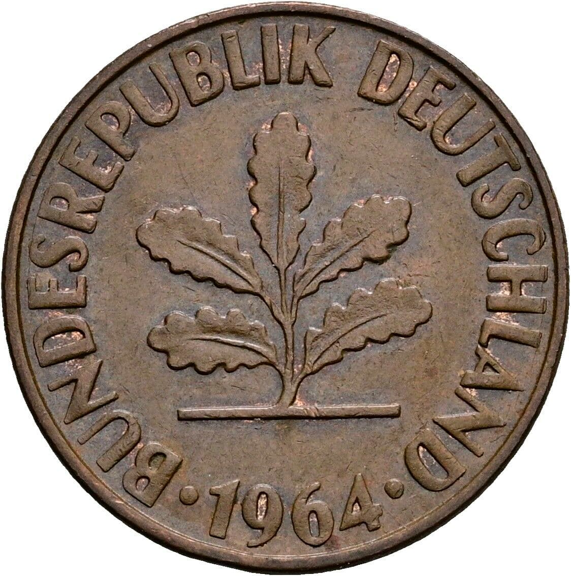 2 Pfennig 1964 G – Rückseite